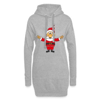 WEIHNACHTSMANN - WEIHNACHTEN - KIND - BABY - Hoodie-Kleid - Grau meliert - Vorne