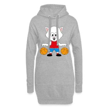 KATZE - BASKETBALL - SPORT - TIER - TIERISCH - Hoodie-Kleid - Grau meliert - Vorne