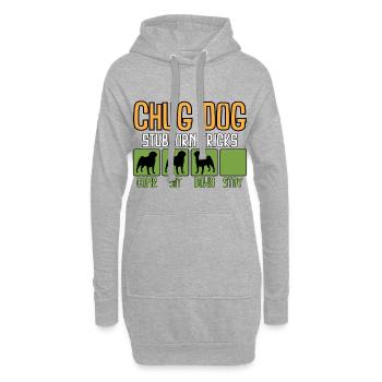 Chug Dog Astuces têtues Drôle de dictons - Sweat-shirt à capuche long Femme - gris chiné - Devant