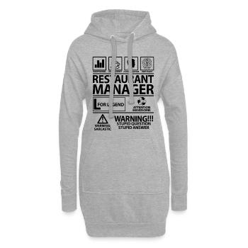 Citation de papa Lustig, directeur d’hôtel et de restaurant - Sweat-shirt à capuche long Femme - gris chiné - Devant