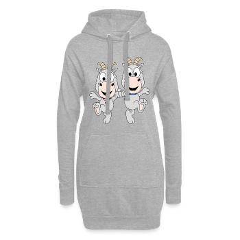 ZIEGEN - TANZEN - LIEBE - TANZPAAR - TANZ - TIERE - Hoodie-Kleid - Grau meliert - Vorne