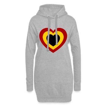L’amour belge - Sweat-shirt à capuche long Femme - gris chiné - Devant