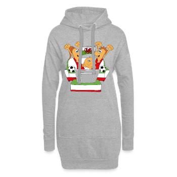 WALES - WM - WELTMEISTERSCHAFT - FUßBALL - Hoodie-Kleid - Grau meliert - Vorne