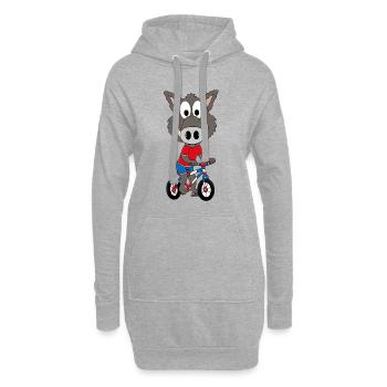 FAHRRAD - RAD - WILDSCHWEIN - TIER - TIERISCH - Hoodie-Kleid - Grau meliert - Vorne