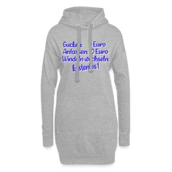 windeln wechseln kostenlos Spruch für Mütter - Hoodie-Kleid - Grau meliert - Vorne