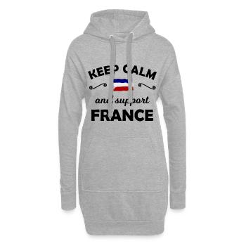 Die Frankreich Unterstützer - Hoodie-Kleid - Grau meliert - Vorne