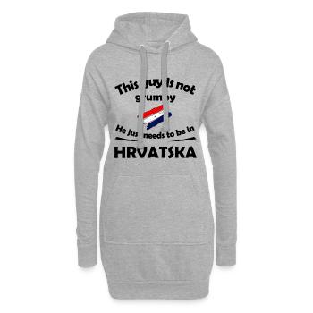 Urlaub in Kroatien - Hoodie-Kleid - Grau meliert - Vorne