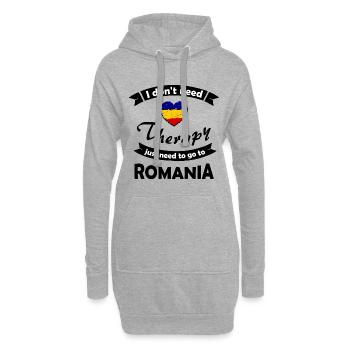 Vacances en Roumanie - Sweat-shirt à capuche long Femme - gris chiné - Devant