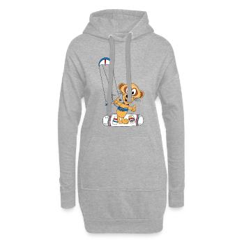 KITESURFER - KITEN - KITE - ERDMÄNNCHEN - TIERISCH - Hoodie-Kleid - Grau meliert - Vorne