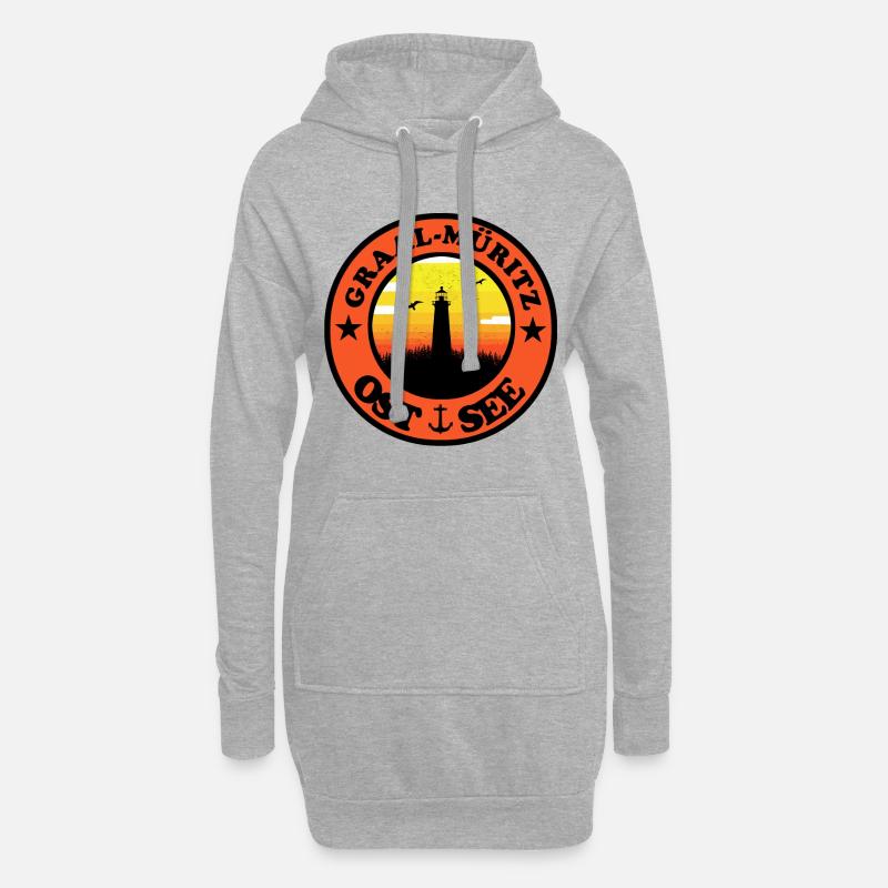 Leuchtturm Ostsee Graal Müritz - Hoodie-Kleid - Grau meliert
