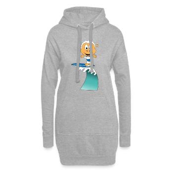 SCHAF - SURFER - WELLENREITER - WASSERSPORT - TIER - Hoodie-Kleid - Grau meliert - Vorne