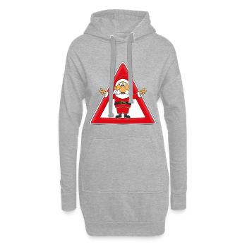ACHTUNG WEIHNACHTSMANN - WEIHNACHTEN - Hoodie-Kleid - Grau meliert - Vorne