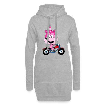 EINHORN - MOTORRAD - BIKER - MOTORSPORT - Hoodie-Kleid - Grau meliert - Vorne