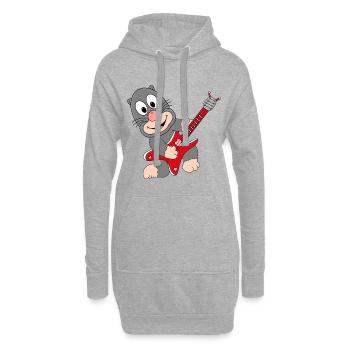 MAULWURF - GITARRE - MUSIK - LIEBE - TIER - Hoodie-Kleid - Grau meliert - Vorne