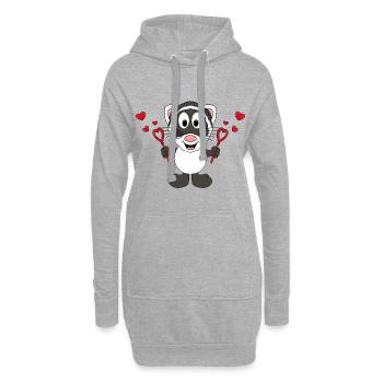 FRETTCHEN - SEIFENBLASEN - HERZEN - LIEBE - LOVE - Hoodie-Kleid - Grau meliert - Vorne
