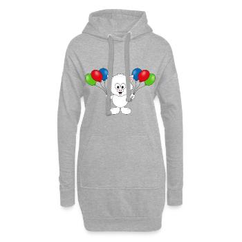 KATZE - LUFTBALLONS - TIER - KIND - BABY - Hoodie-Kleid - Grau meliert - Vorne