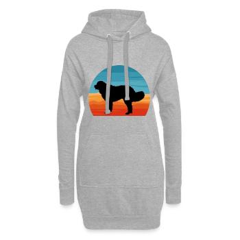 Landseer Dog Lover Silhouette Vintage Sunset - Sweat-shirt à capuche long Femme - gris chiné - Devant
