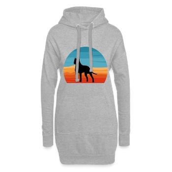 Amoureux des chiens brésiliens Silhouette Vintage Coucher de soleil - Sweat-shirt à capuche long Femme - gris chiné - Devant