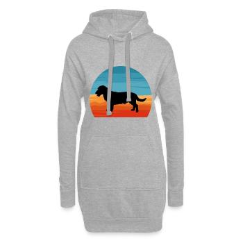 Drever Hundeliebhaber Silhouette Vintage Sonnenuntergang - Hoodie-Kleid - Grau meliert - Vorne