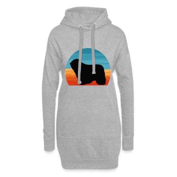 Komondor Dog Lover Silhouette Vintage Sunset - Sweat-shirt à capuche long Femme - gris chiné - Devant
