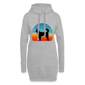 Kai Ken Hundeliebhaber Silhouette Vintage Sonnenuntergang - Hoodie-Kleid - Grau meliert - Vorne