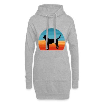 Harrier Dog Lover Silhouette Vintage Sunset - Sweat-shirt à capuche long Femme - gris chiné - Devant