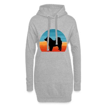 Eurasier Hundeliebhaber Silhouette Vintage Sonnenuntergang - Hoodie-Kleid - Grau meliert - Vorne