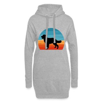 Hovawart Dog Lover Silhouette Vintage Sunset - Sweat-shirt à capuche long Femme - gris chiné - Devant