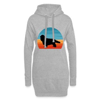 Cavalier Dog Lover Silhouette Vintage Sunset - Sweat-shirt à capuche long Femme - gris chiné - Devant