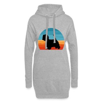 Westie Dog Lover Silhouette Vintage Sunset - Sweat-shirt à capuche long Femme - gris chiné - Devant