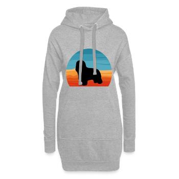 Briard Hundeliebhaber Silhouette Vintage Sonnenuntergang - Hoodie-Kleid - Grau meliert - Vorne