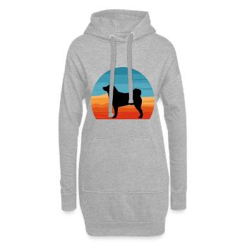 Akita Dog Silhouette Vintage Sunset pour les amoureux des chiens - Sweat-shirt à capuche long Femme - gris chiné - Devant