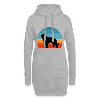Barbet Dog Lover Silhouette Vintage Sunset - Sweat-shirt à capuche long Femme - gris chiné - Devant