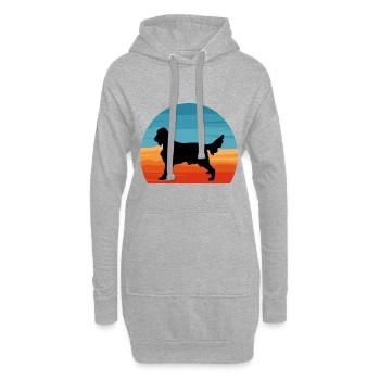 Irish Setter Hundeliebhaber Silhouette Vintage Sonnenuntergang - Hoodie-Kleid - Grau meliert - Vorne