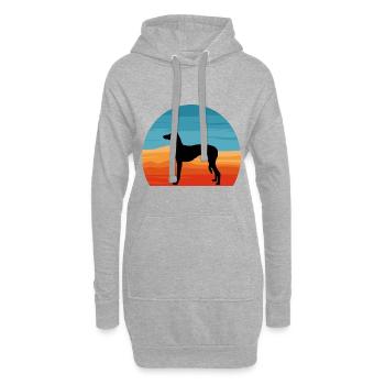 Ibizan Hound Dog Lover Silhouette Vintage Sonnenuntergang - Hoodie-Kleid - Grau meliert - Vorne