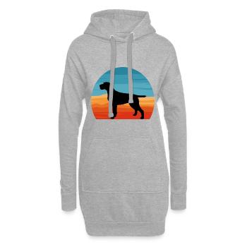 Cesky Fousek Dog Lover Silhouette Vintage Sunset - Sweat-shirt à capuche long Femme - gris chiné - Devant