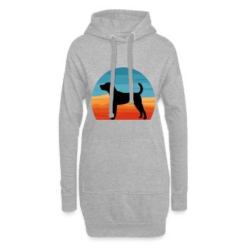 Jack Russell Dog Lover Silhouette Vintage Sunset - Sweat-shirt à capuche long Femme - gris chiné - Devant