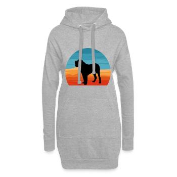 Alano Espanol Dog Lover Silhouette Vintage Sunset - Sweat-shirt à capuche long Femme - gris chiné - Devant