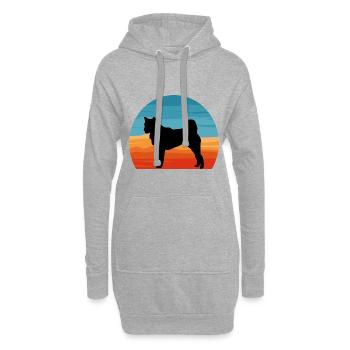 Hokkaido Ken Hundeliebhaber Silhouette Vintage Sonnenuntergang - Hoodie-Kleid - Grau meliert - Vorne