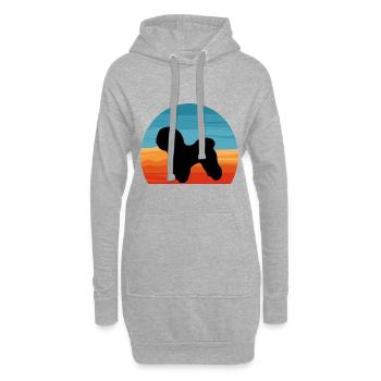 Bichon Frise Dog Lover Silhouette Vintage Sunset - Sweat-shirt à capuche long Femme - gris chiné - Devant