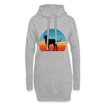 Billy Dog Silhouette Vintage Sunset pour les amoureux des chiens - Sweat-shirt à capuche long Femme - gris chiné - Devant