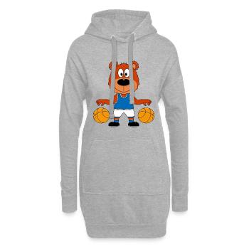BASKETBALL - SPORT - TIER - BÄR - TEDDYBÄR - TEDDY - Hoodie-Kleid - Grau meliert - Vorne