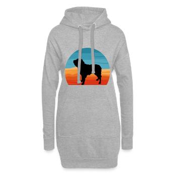 Dutch Smoushond Dog Love Silhouette Vintage Sunset - Sweat-shirt à capuche long Femme - gris chiné - Devant