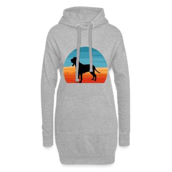 Braco Italiano Dog Lover Silhouette Vintage Sunset - Sweat-shirt à capuche long Femme - gris chiné - Devant