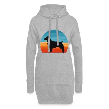 Boykin Spaniel Dog Lover Silhouette Vintage Sunset - Sweat-shirt à capuche long Femme - gris chiné - Devant