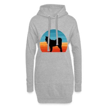 Canadian Eskimo Dog Love Silhouette Vintage Sunset - Sweat-shirt à capuche long Femme - gris chiné - Devant