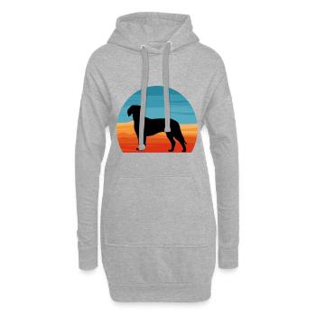 Deutsche Bracke Dog Love Silhouette Vintage Sunset - Hoodie-Kleid - Grau meliert - Vorne