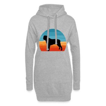 Englisch Mastiff Hund Liebe Silhouette Vintage Sonnenuntergang - Hoodie-Kleid - Grau meliert - Vorne