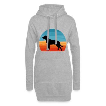 Estonien Chien Chien Amoureux Silhouette Vintage Coucher de Soleil - Sweat-shirt à capuche long Femme - gris chiné - Devant