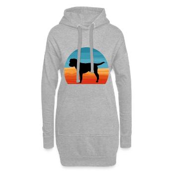 Border Terrier Dog Lover Silhouette Vintage Sunset - Sweat-shirt à capuche long Femme - gris chiné - Devant